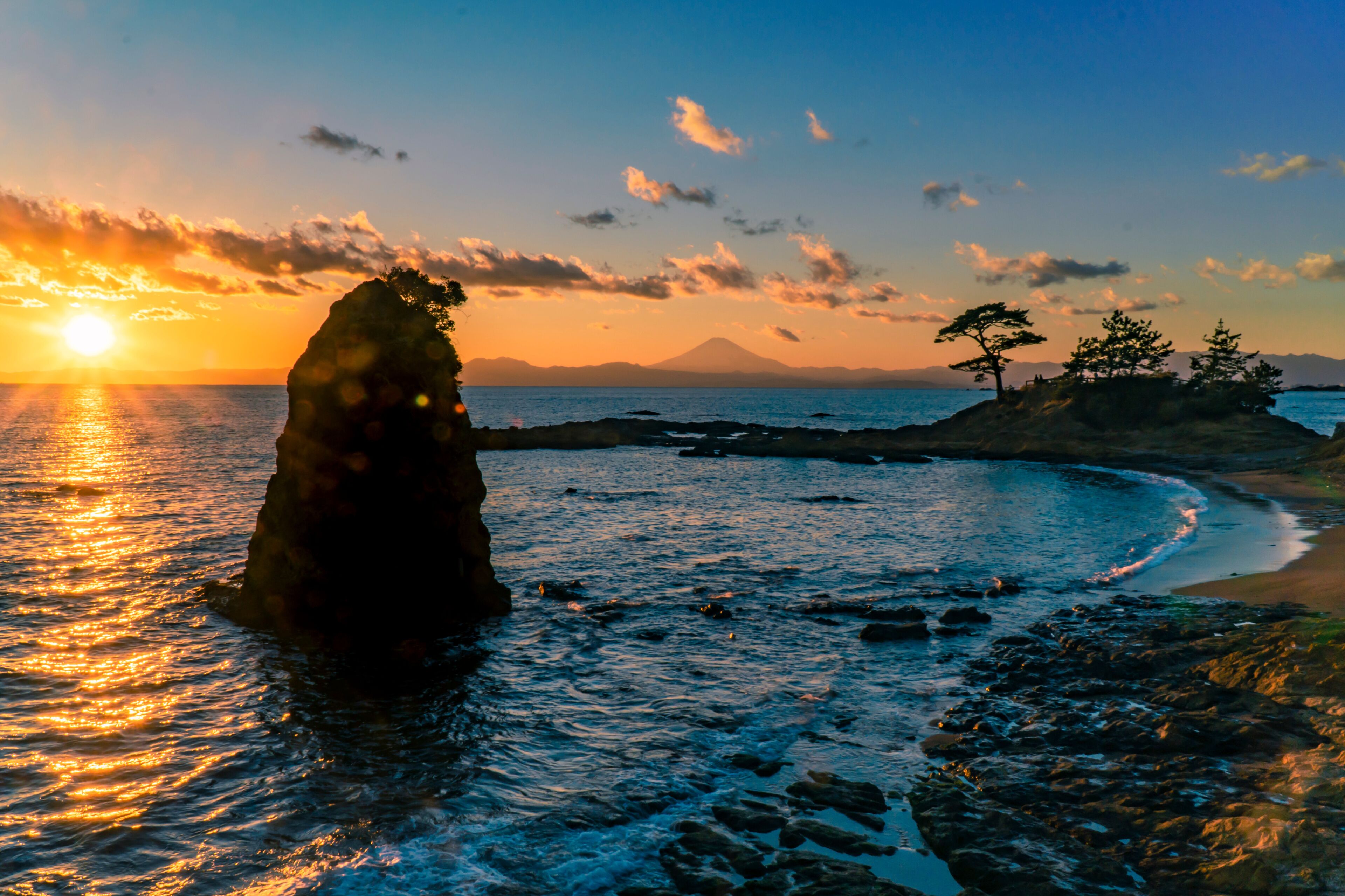 Mt. Fuji seen from Tateishi park , Kanagawa prefecture. Japan.