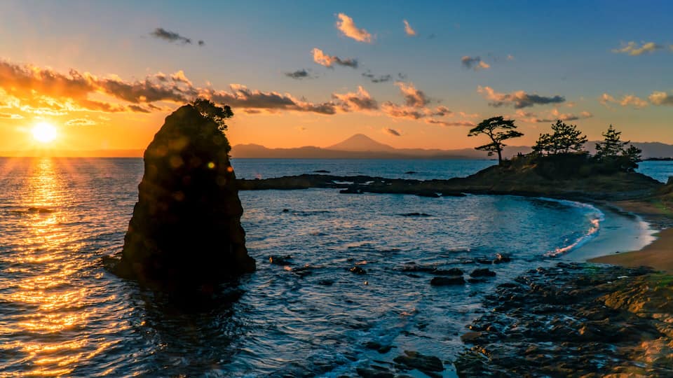 Mt. Fuji seen from Tateishi park , Kanagawa prefecture. Japan.
