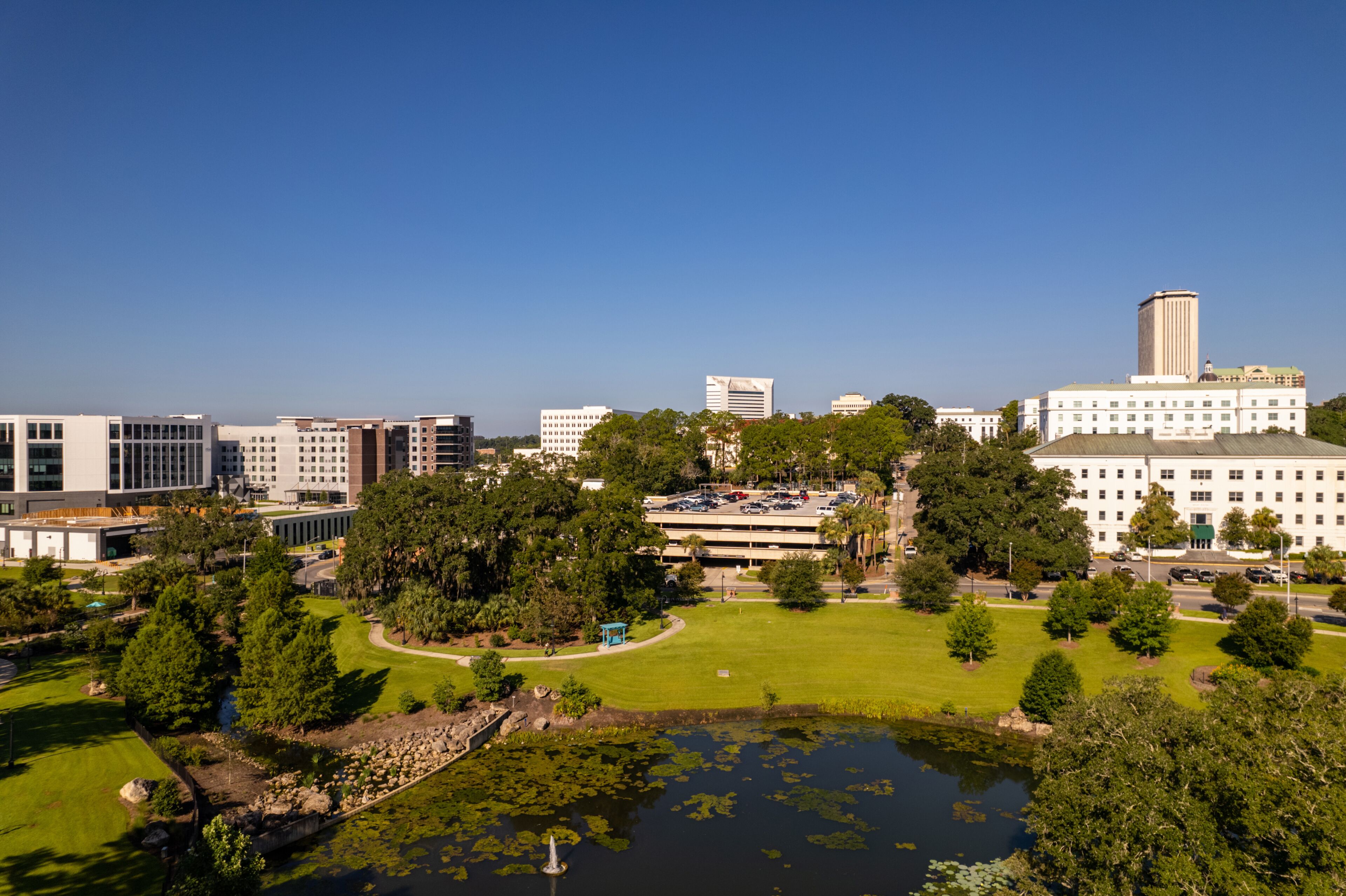 Aerial photo Cascades Park Downtown Tallahassee FL USA