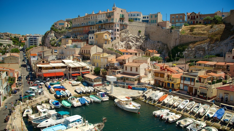 Provence - Alpes - Cote d\'Azur which includes a marina, a coastal town and boating
