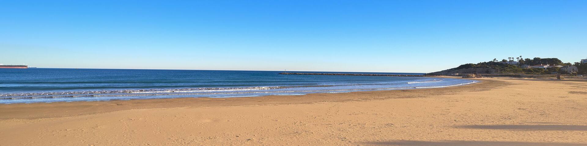 Platja de La Pineda beach in Vila-Seca of Tarragona at Catalonia; Shutterstock ID 1345297814; Purchase Order: -