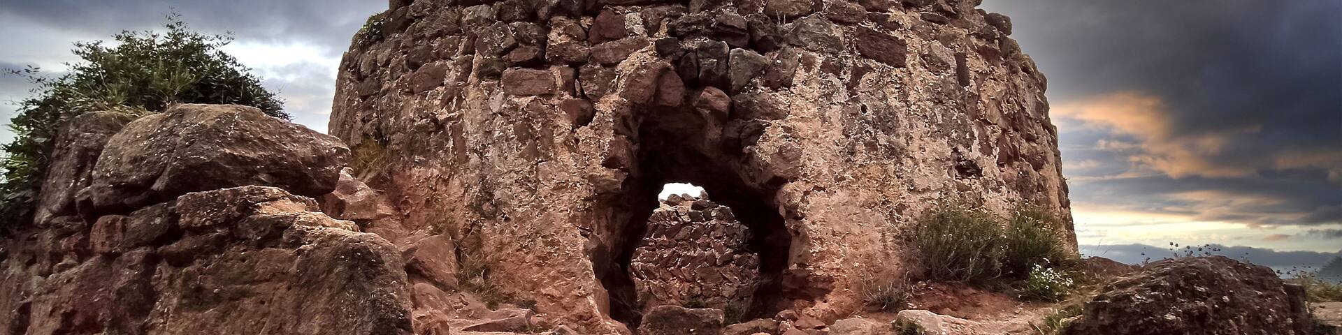Torre Roja stone fortification in Caldes de Montbui, Spain. Iberian Village remains.