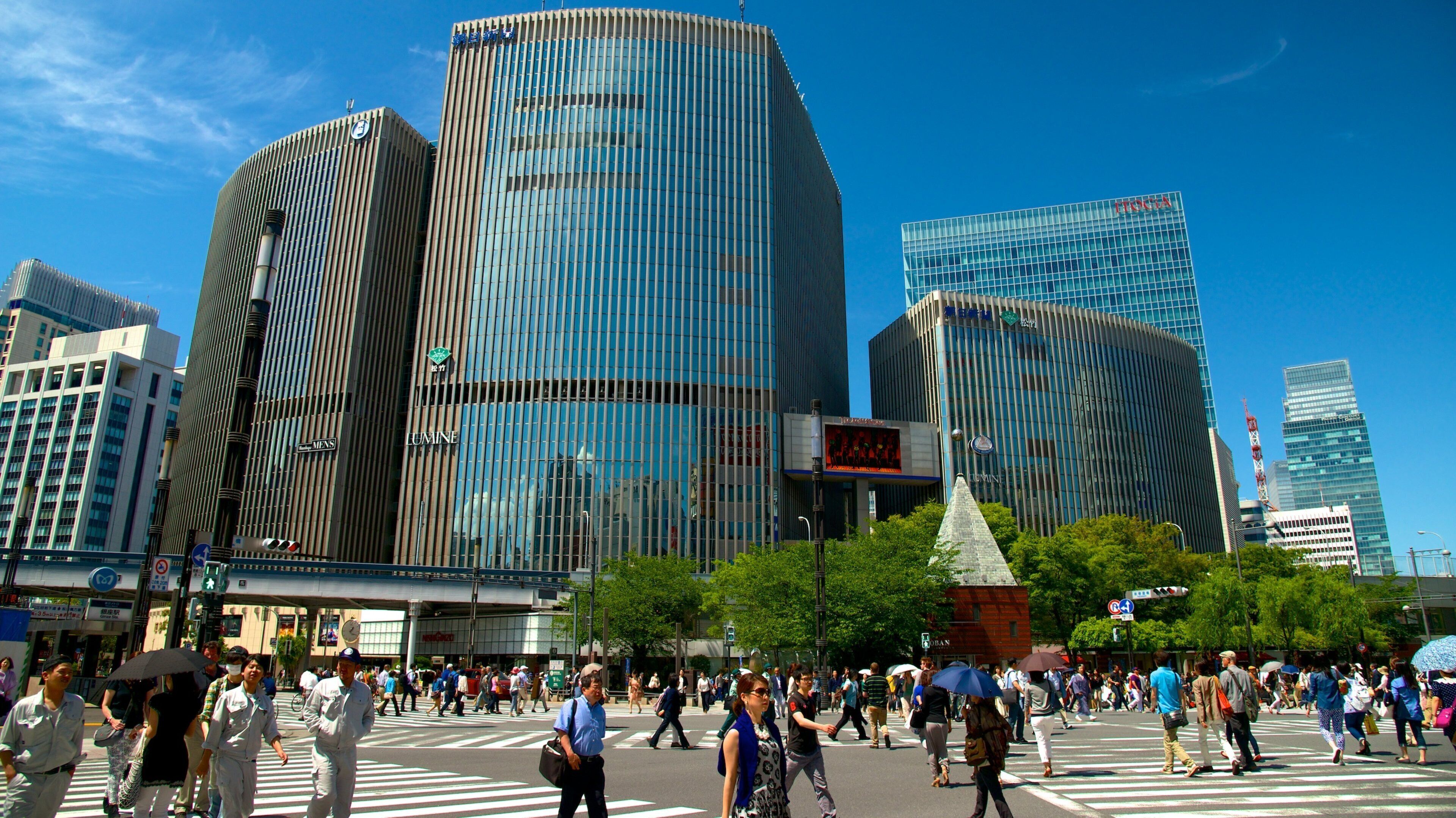 Ginza showing central business district, a city and a high rise building