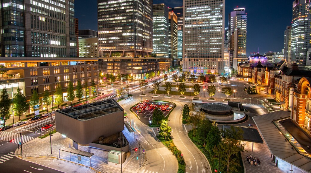 Ginza showing landscape views, a city and night scenes
