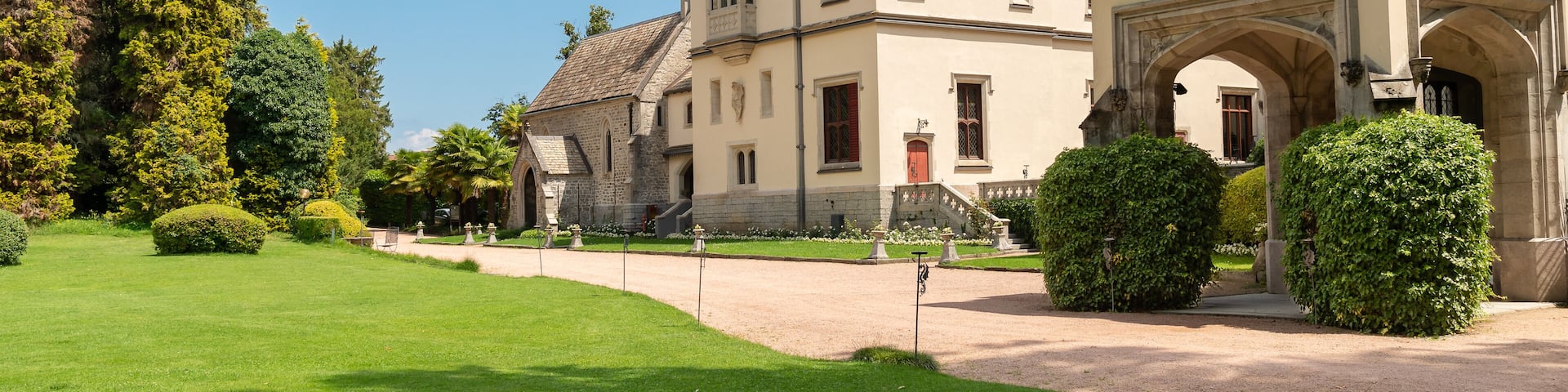 The Secular Park of the Castello dal Pozzo, historic resort on Lake Maggiore, located in the village of Oleggio Castello, Verbania, Italy