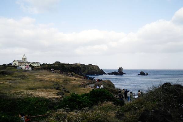 It was so windy at Seopjikoji Coast. The 3 things that Jeju Island is famous for, wind, rocks and women.