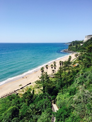 Jungmun beach in Seogwipo - a very nice beach on the island.
