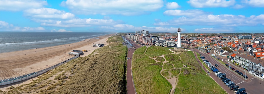 Aerial panorama from Egmond aan Zee in the Netherlands