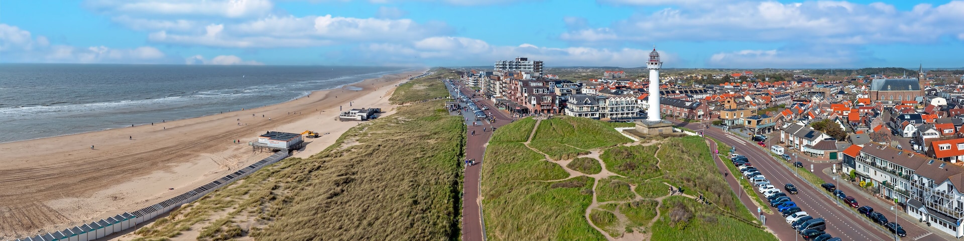 Aerial panorama from Egmond aan Zee in the Netherlands