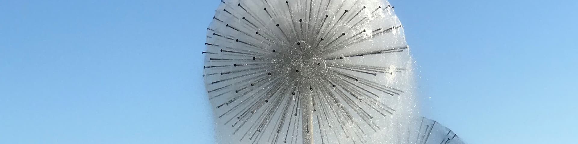 Lovely fountains that look like dandelions. A quick ferry ride over from Friedrichshafen.