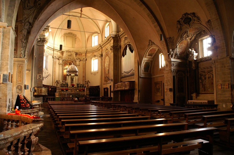 Inside of the church Santo Stefano of Tesserete - Ticino - Switzerland