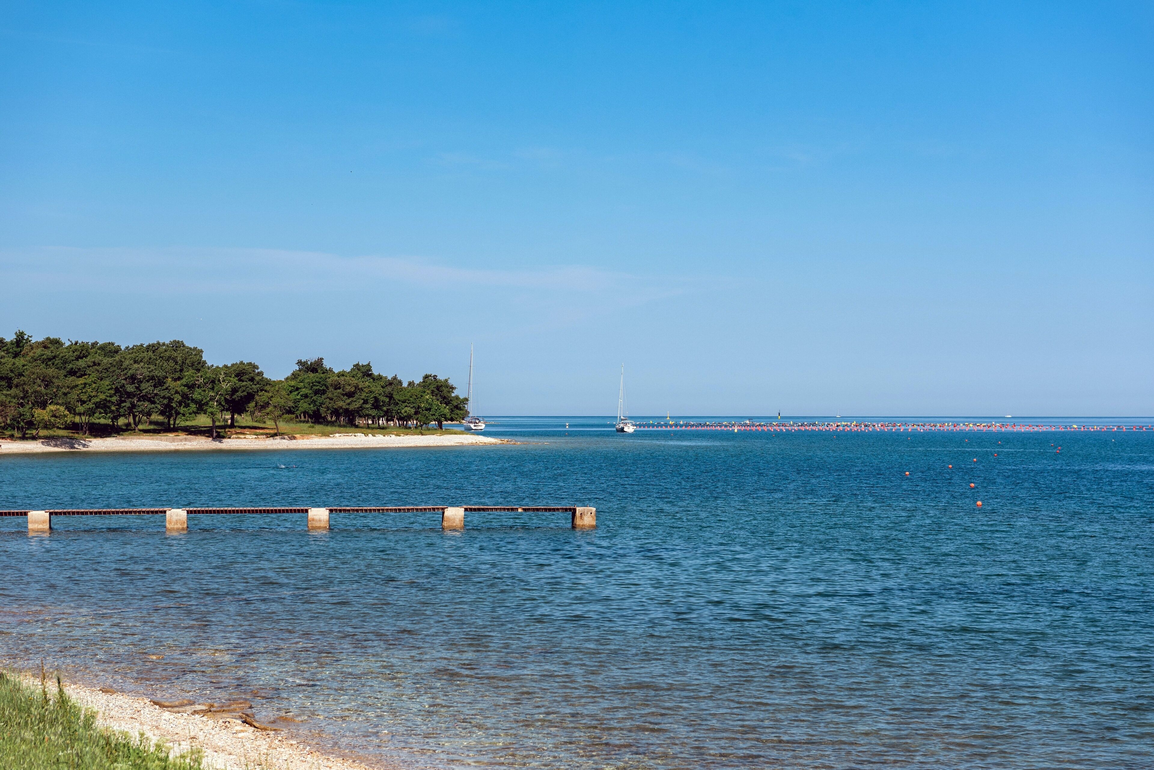 Beautiful summer view of empty beach, Cervar Porat, Croatia