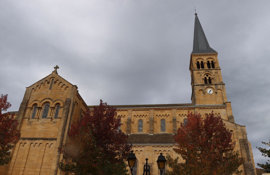 A neo roman church Sacre Coeur in Charolles, Burgundy, France