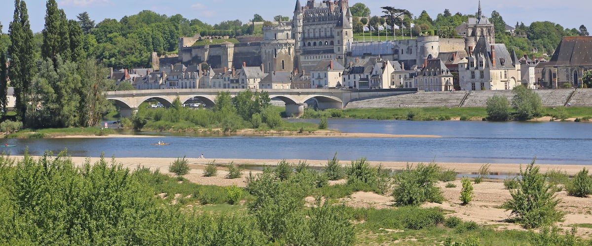 The town of Amboise on the Loire with the castle from the 15./16. Century.