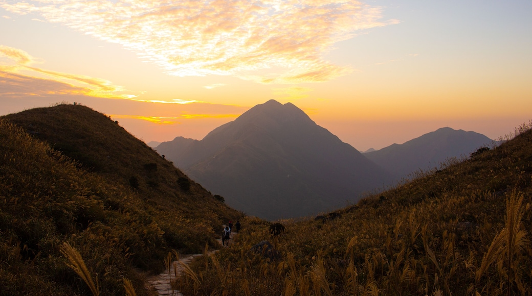 Beautiful sunset at Sunset Peak, Lantau Island, Hong Kong