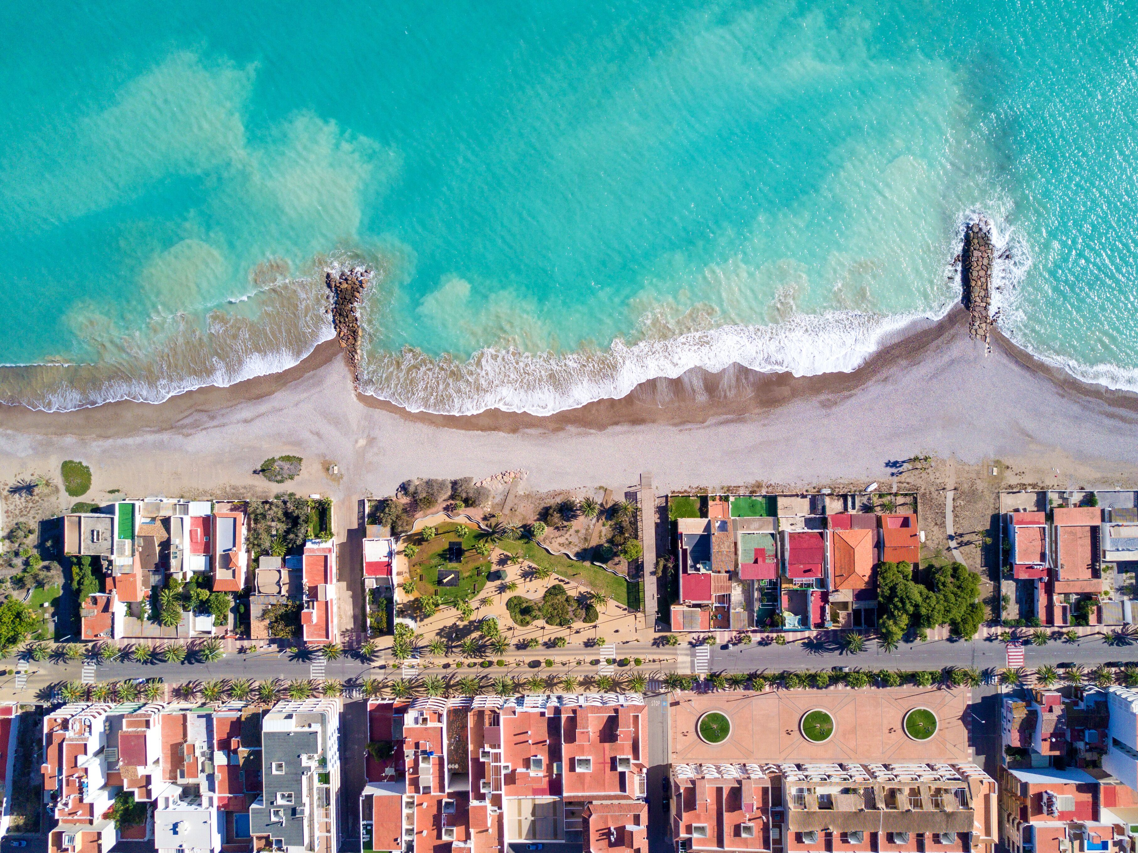 Aerial view of mediterranean beach