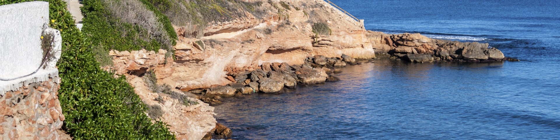 Beautiful views of the rocks and coast of the Mediterranean. Spain