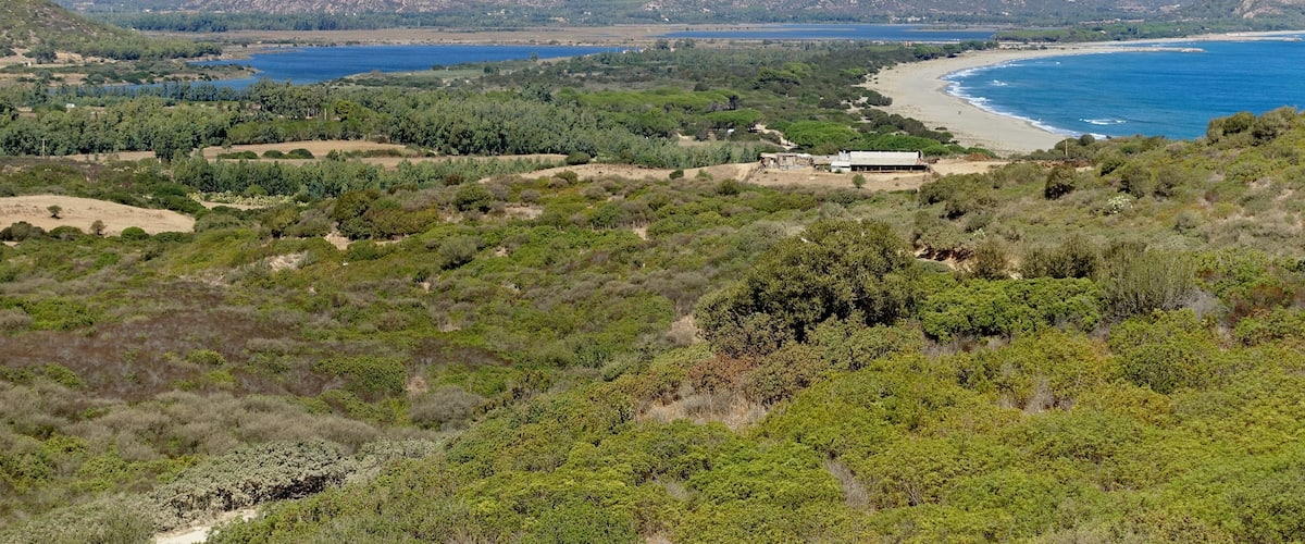 Teich von Feraxi, Gemeinde Muravera, Sardinien, Italien