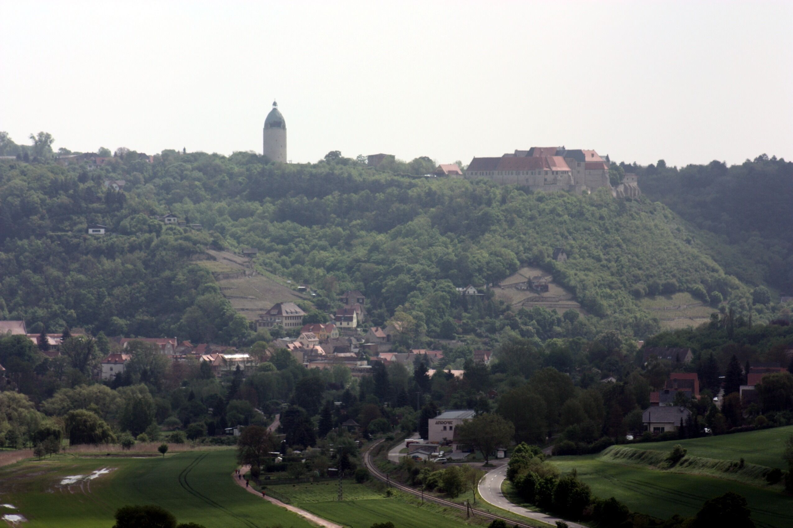 View from Zscheiplitz to the castle Neuenburg