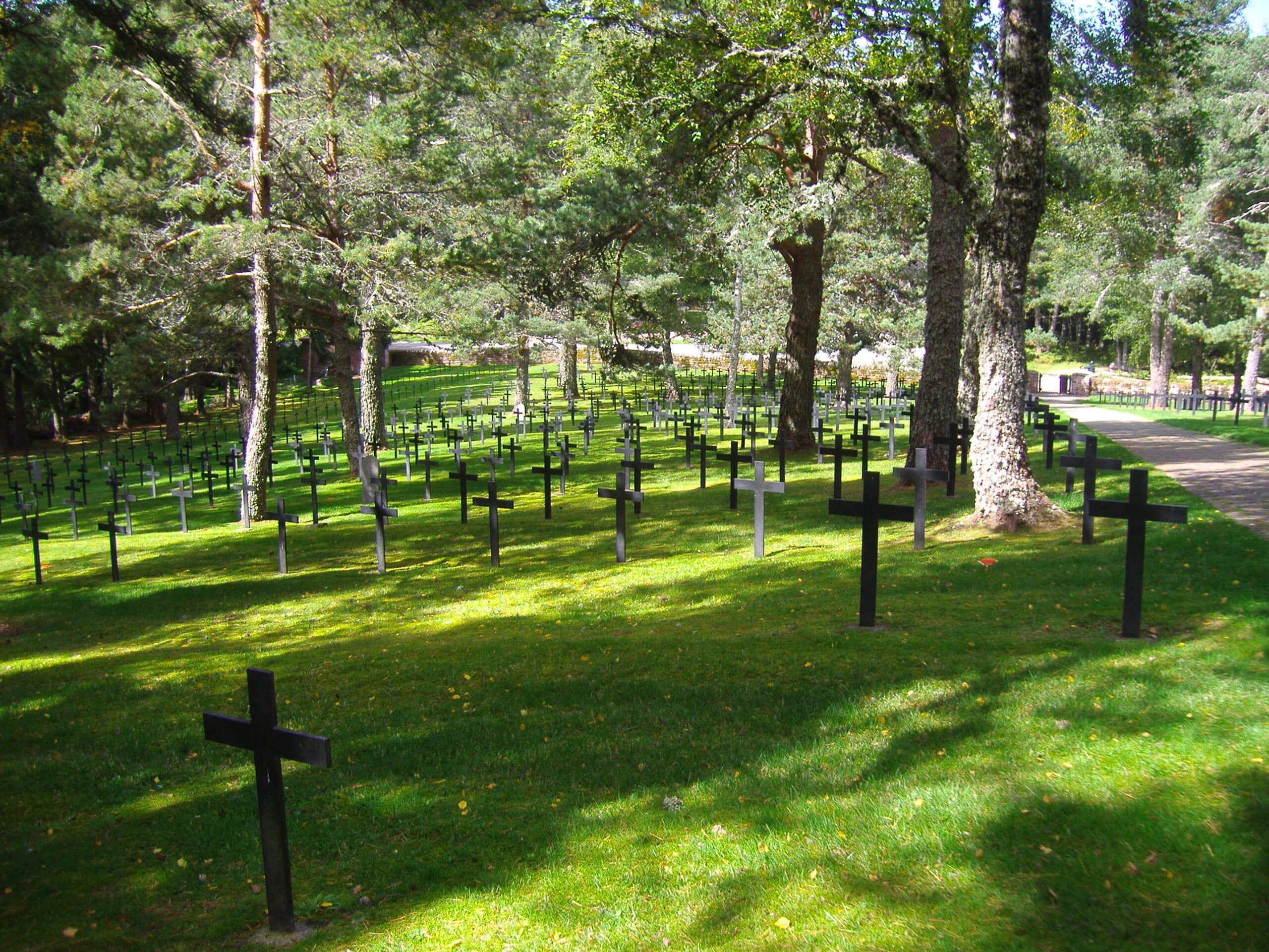 The German World War I cemetery, Linge Hohrod in the Vosges mountains, Alsace, France .