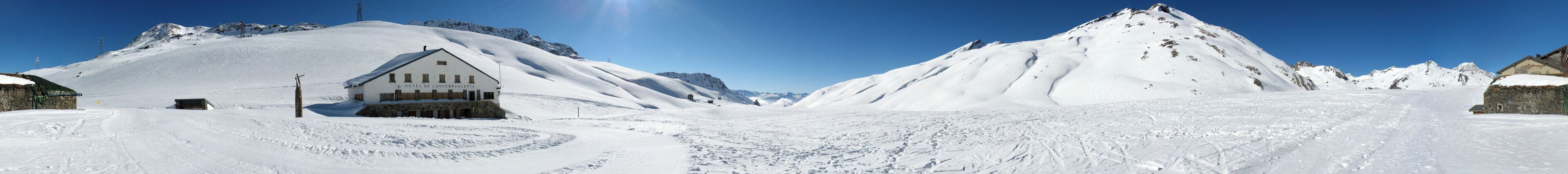 Snowy panorama from the col du petit Saint-Bernard.