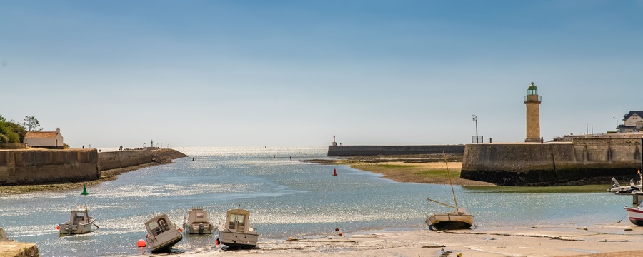 Saint-Gilles-Croix-de-Vie, in Vendee, typical harbor