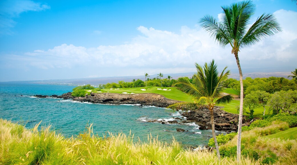 Mauna Kea showing rocky coastline, landscape views and tropical scenes