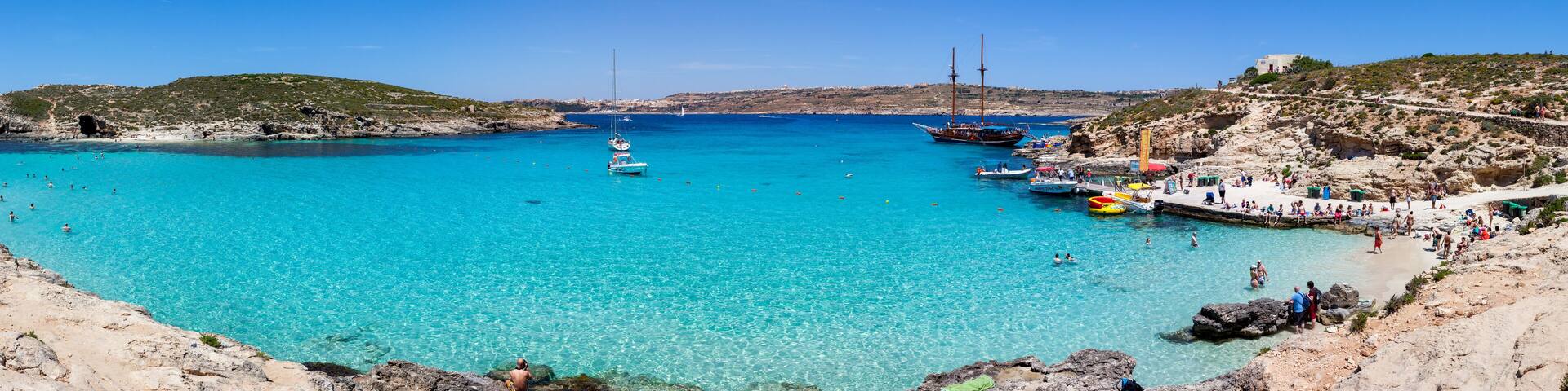 Panoramic view Blue Lagoon, Comino, Malta