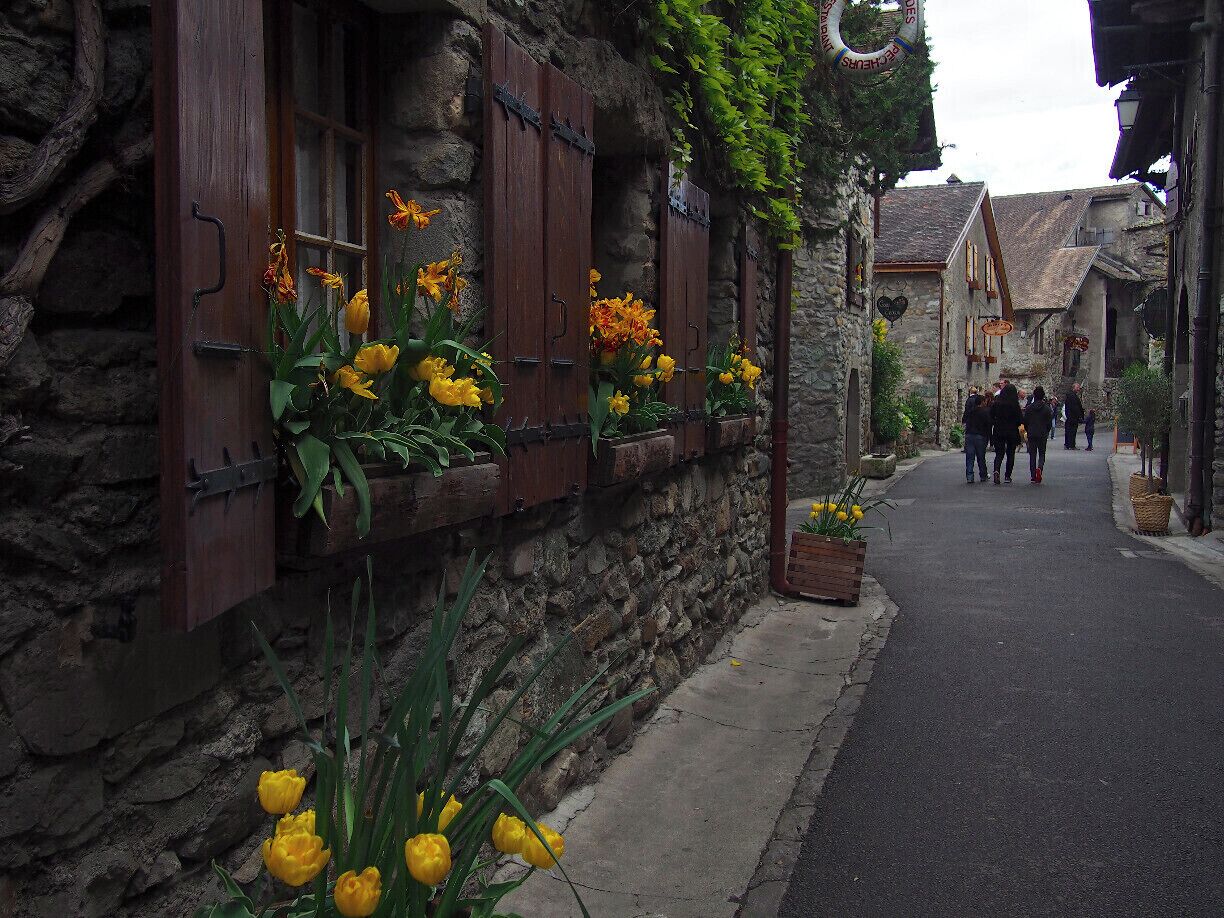 Yvoire is a beautiful medieval village on the French side of Lake Geneva. A mere 20-minute sferry ride from the Swiss town of Nyon,  Yvoire is a great day trip to make when visiting Geneva or Lausanne. #TroverDetour