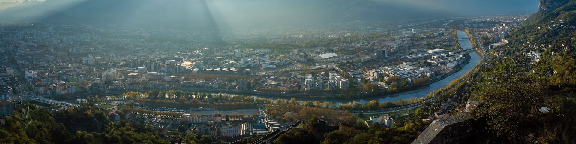 Panorama from La Bastille in Grenoble