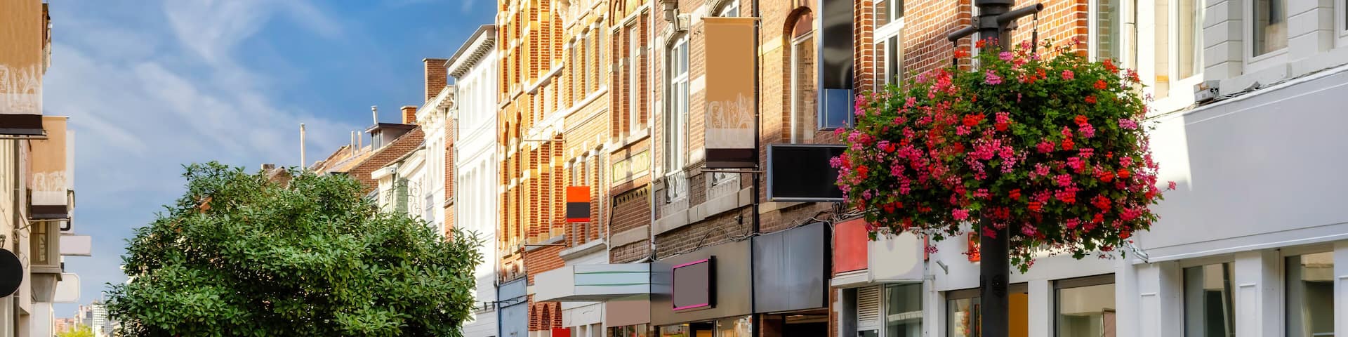 Cityscape of the idyllic village Maaseik in Belgium
