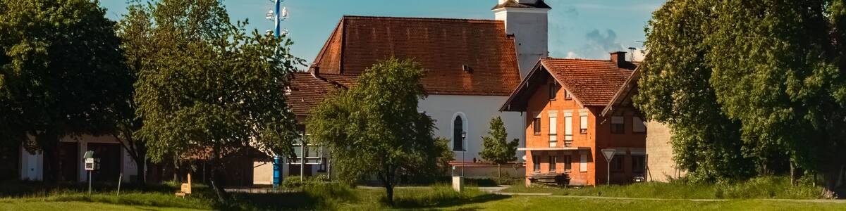 Church on a sunny summer day at Oberreith, Muehldorf am Inn, Bavaria, Germany