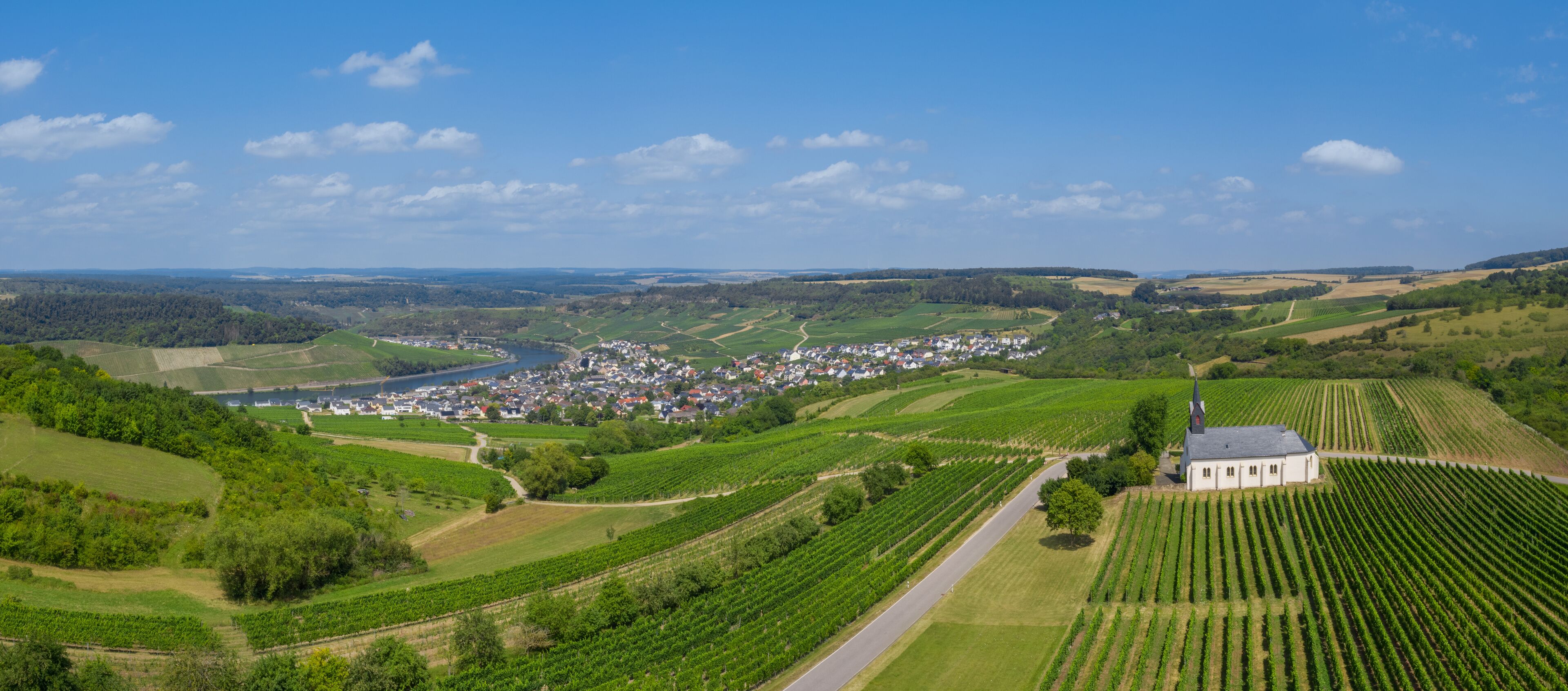 An aerial view of the green Nittel in Germany during daylight
