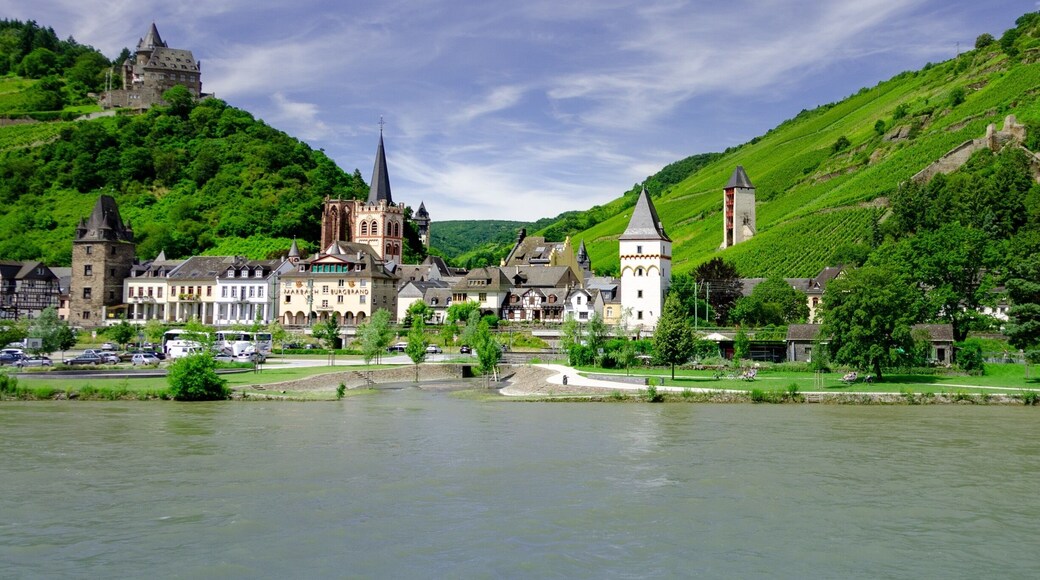 Stahleck Castle, built in the 12th Century, is now a youth hostel. It sits above Bacharach, a town in the Mainz-Bingen district along the Middle Rhine.
