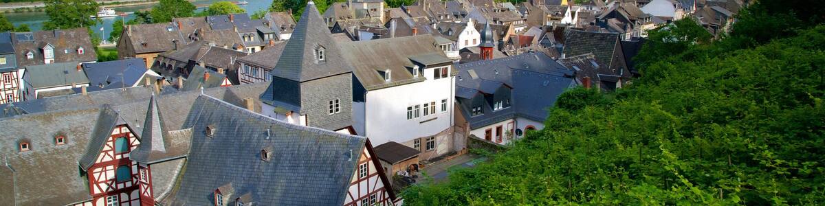 Rhine-Romantic Route featuring a small town or village and landscape views