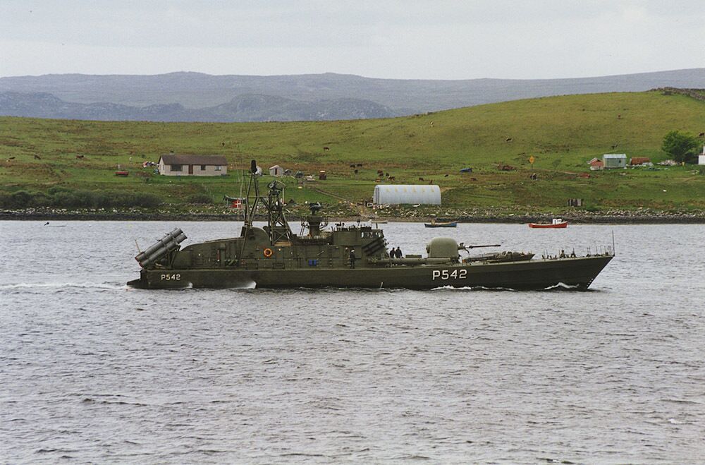 Naval craft on exercise, Aultbea Part of a NATO exercise, one of the entertaining features of Aultbea.