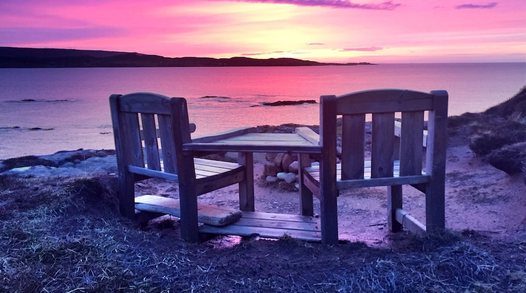 Sunset at Shorecroft. Loch Ewe is in the background. During WW2 the loch was the departure point for many of the Arctic convoys, taking war materials and food to the besieged Russian forces. This spot was the end of the boom net which protected the ships from U-boat attacks. So hard to imagine this, given how peaceful a spot it is today.
