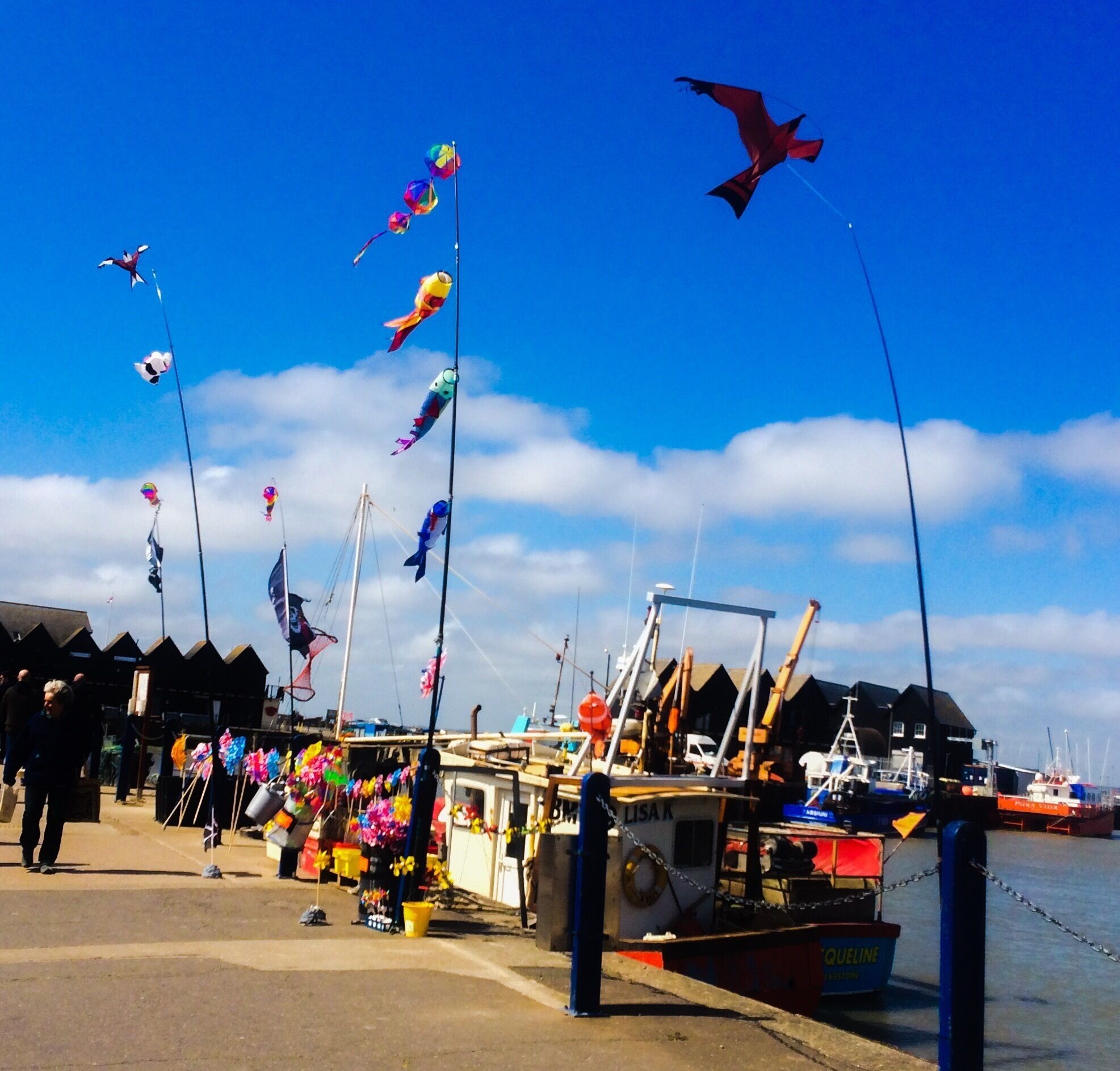 Lively market at Whitstable Harbour