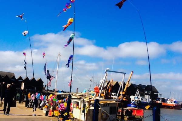 Lively market at Whitstable Harbour