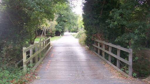 Bridge on Grasmere Road, Chestfield This bridge over a river from Longtye Wood, also signifies a change from Road to Restricted Byway. The byway leads to South Tankerton.