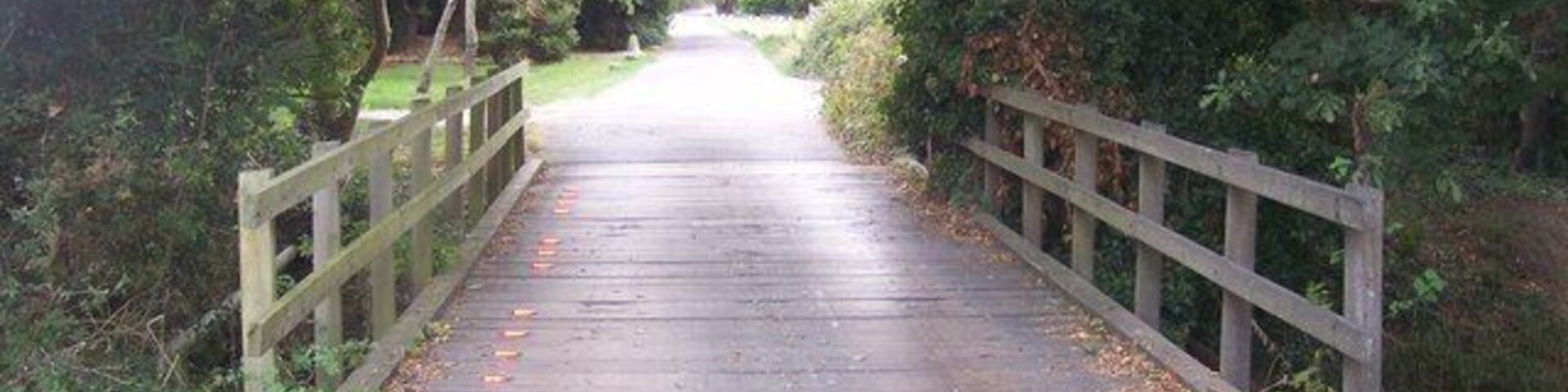 Bridge on Grasmere Road, Chestfield This bridge over a river from Longtye Wood, also signifies a change from Road to Restricted Byway. The byway leads to South Tankerton.