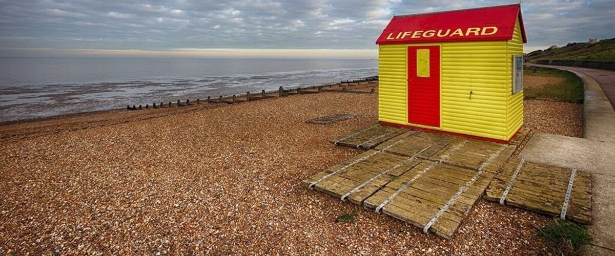 Lifeguard Hut on the beach at Tankerton near Whitstable.