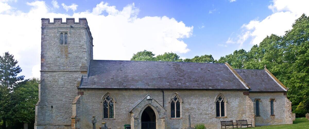 Church of St Margaret in Alderton, Northamptonshire. The original building dates from 1522–1528, restoration work was undertaken in 1848.