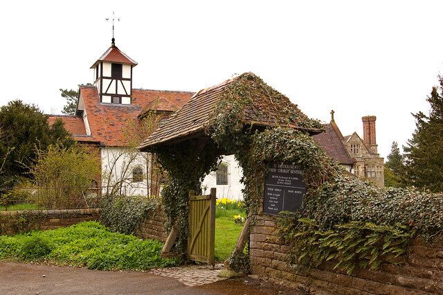 Church of St Bartholomew, Benthall, near to Wyke, Shropshire, Great Britain. Dating from 1667, this church is grade B listed. For listing particulars, see Link
. In the background is part of Benthall Hall (see SJ6502 : Benthall Hall).