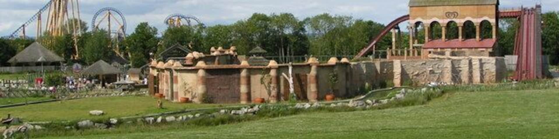 Flamingoland Zoo Looking across the Zoo at Flamingoland towards the rides