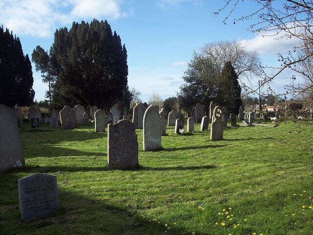 Churchyard at St Gregory's Church, Marnhull The are many gravestones and tombs within the churchyard.