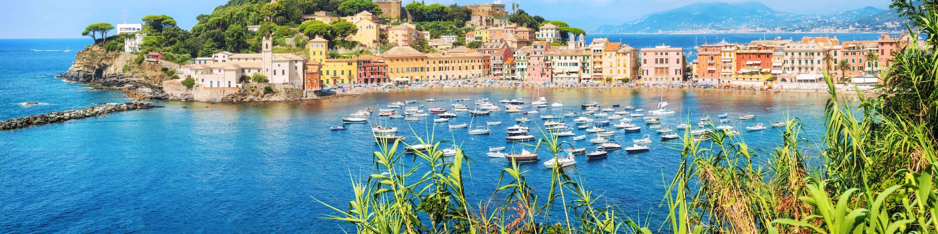panorama of Bay of Silence, Sestri Levante, Liguria, Italy