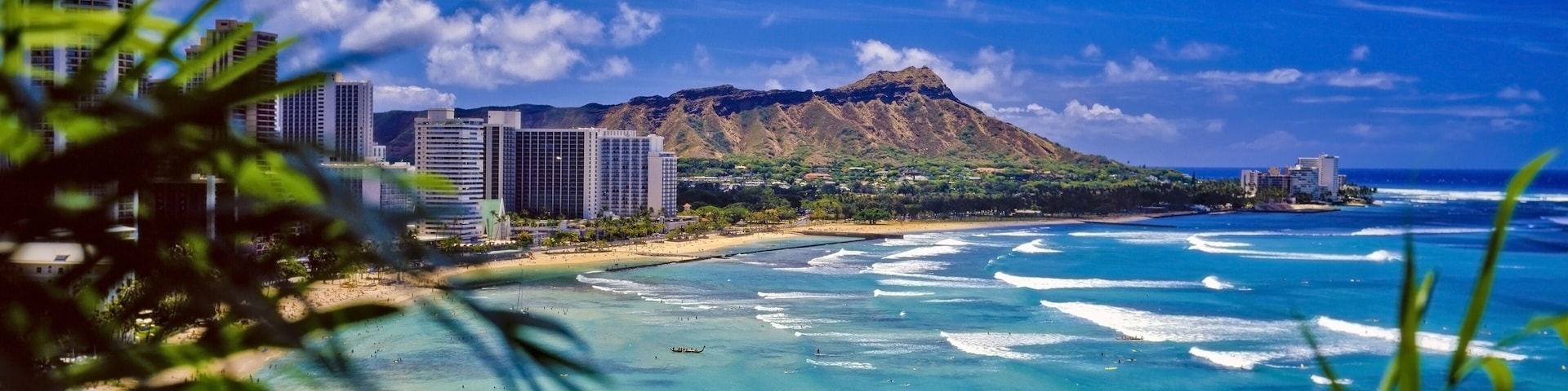 waikiki beach and diamond head; Shutterstock ID 41123917