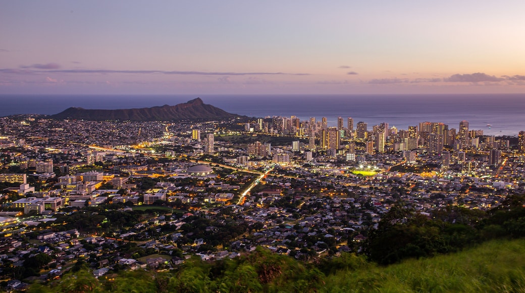 Waikiki featuring landscape views, a sunset and a city