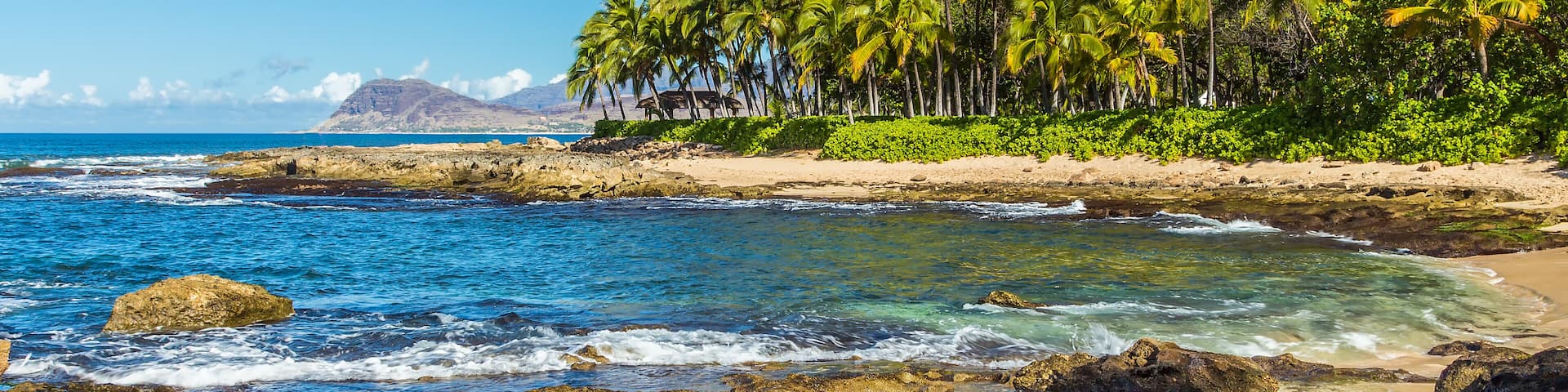 One of the secret beaches near Ko Olina resort on Leeward Oahu, Hawaii